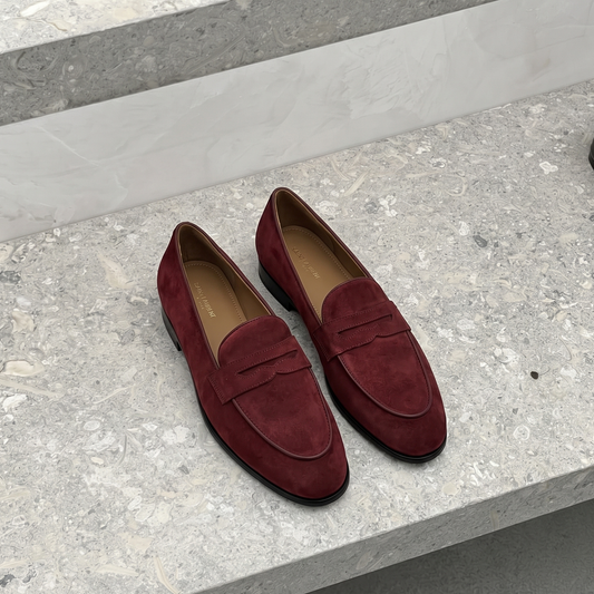 RNK Berlin Rosso Penny Loafers in Burgundy