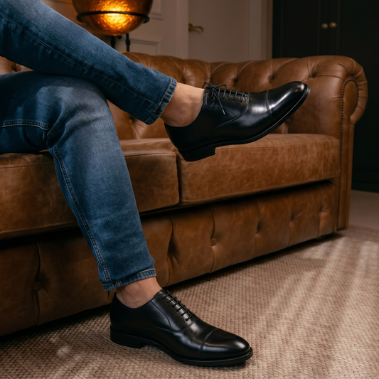 RNK Falcon Nero Oxford Shoes in Black