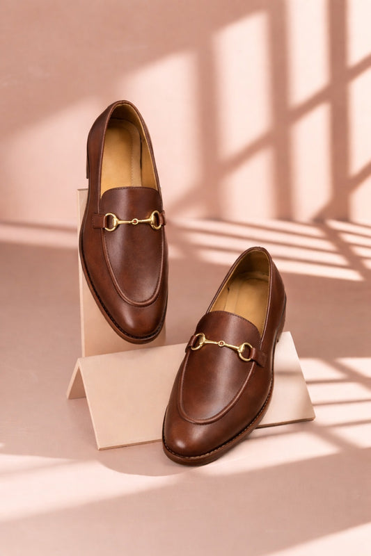 Milano – Hand-Burnished Cognac Calf Leather Horsebit Loafers