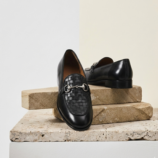 RNK Kalci Nero Horsebit Loafers in Black