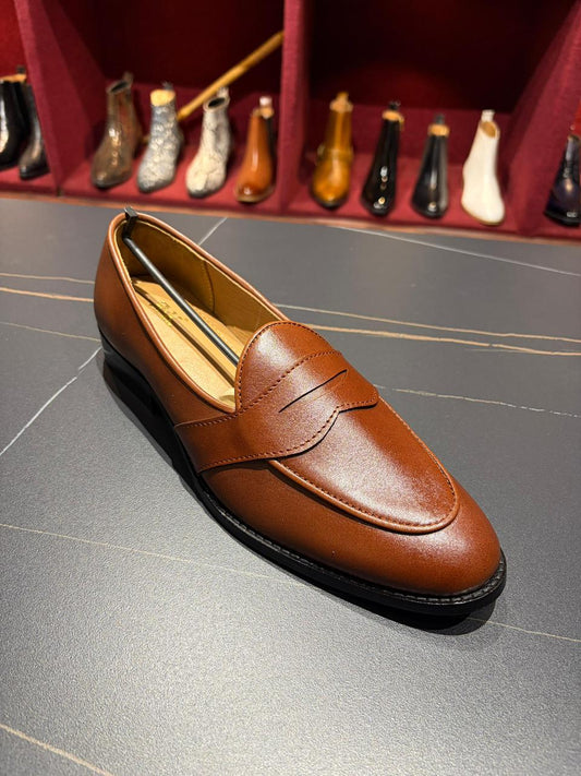 Alberto – Tan Leather Belgian Loafers for Men