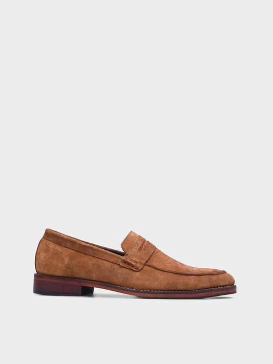 RNK CAMELLO – Premium Tan Suede Penny Loafers for Men