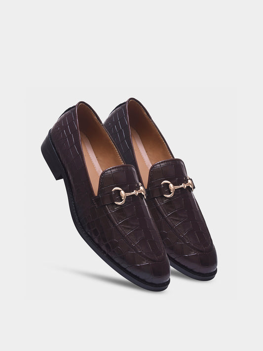 Dark Brown Leather Horsebit Loafers