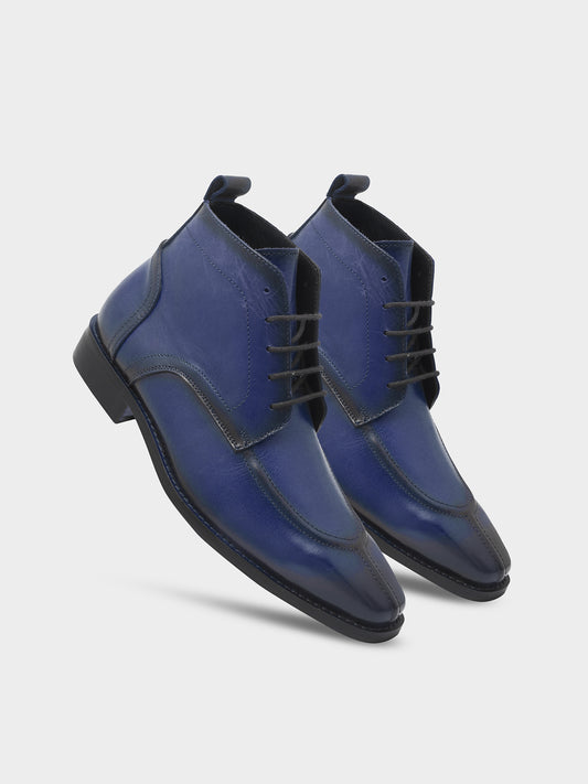 RNK Vesper Blue Boot | Premium Men’s Sleek Lace-Up Derby Ankle Boots