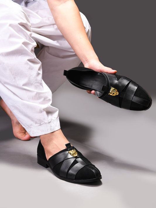 Peshawari Sandals Slip-Ons - Black