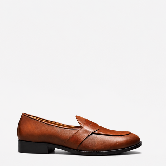 Alberto – Tan Leather Belgian Loafers for Men