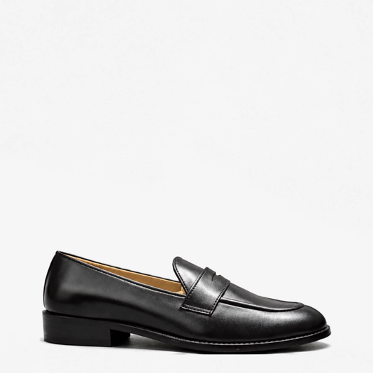 Alfredo – Classic Black Penny Loafers in Premium Leather | RNK Luxe
