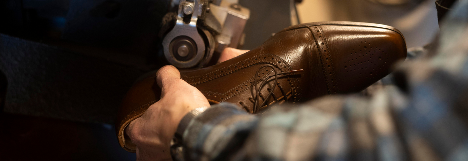 banner for handcrafting shoe