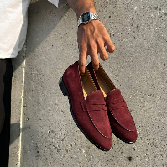 RNK Berlin Rosso Penny Loafers in Burgundy