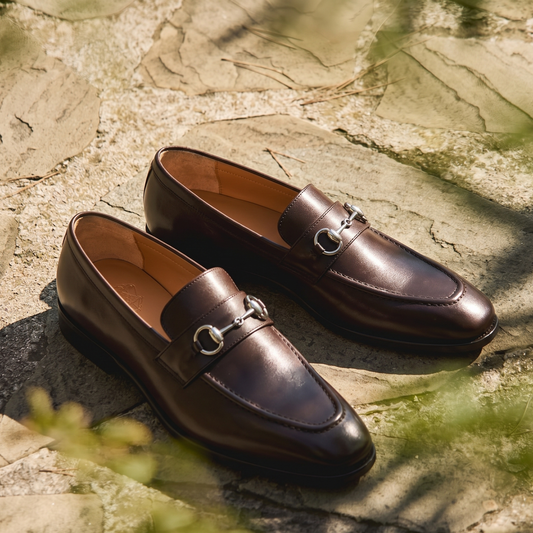 RNK Arca Brown Horsebit Penny Loafers