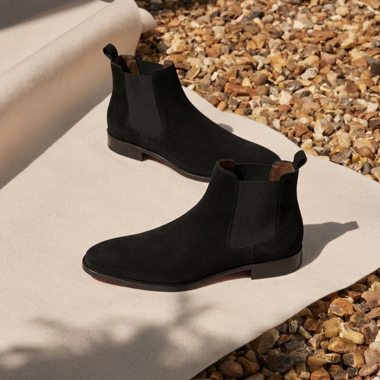 RNK Wellington Brun Suede Chelsea Boots in Black