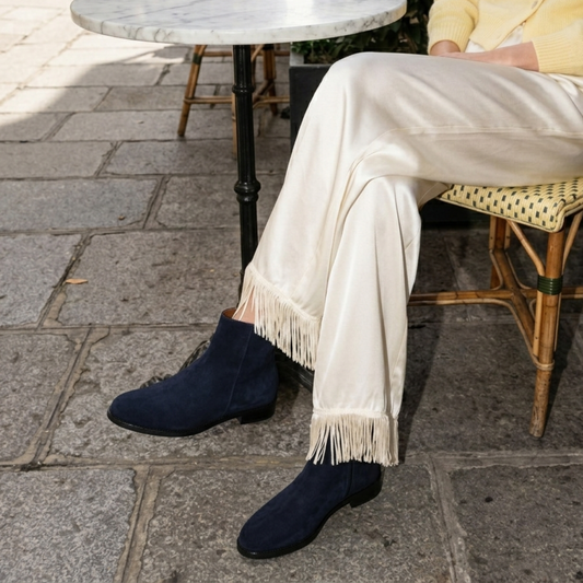RNK Lord Noir Suede Boots in Navy Blue