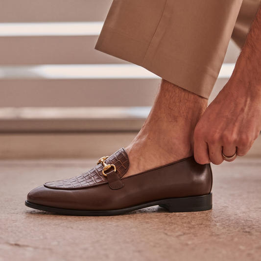 RNK Kalci Aurelio Horsebit Loafers in Brown