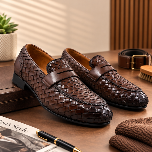 Verona - Braided Penny Loafers