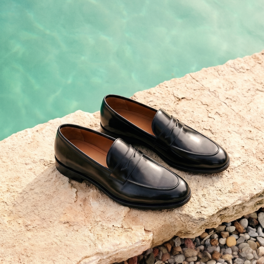 RNK George Black Penny Loafers