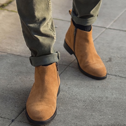 RNK Lord Noir Suede Boots in Tan