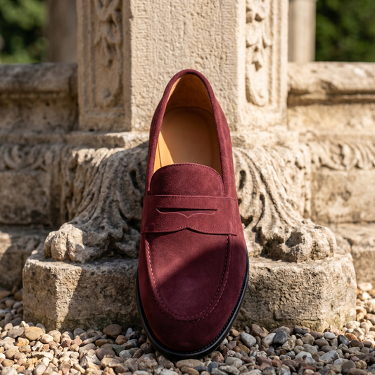 RNK Berlin Rosso Penny Loafers in Burgundy