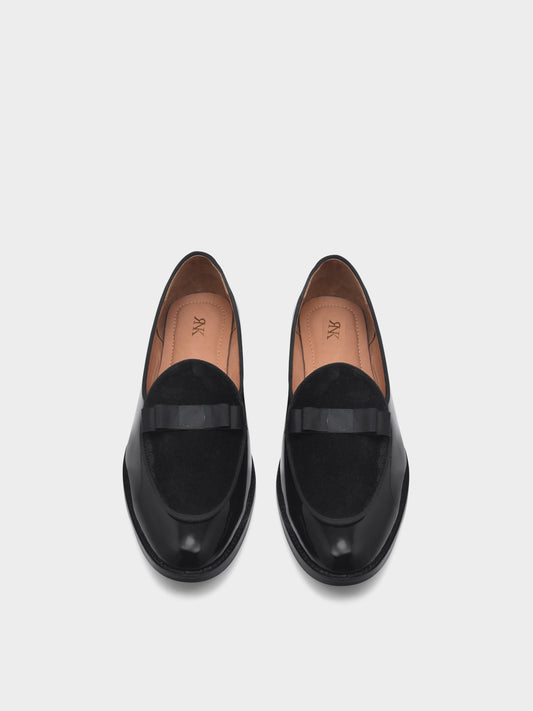 Classic Tuxedo Special | Patent Suede Ribbon Loafers