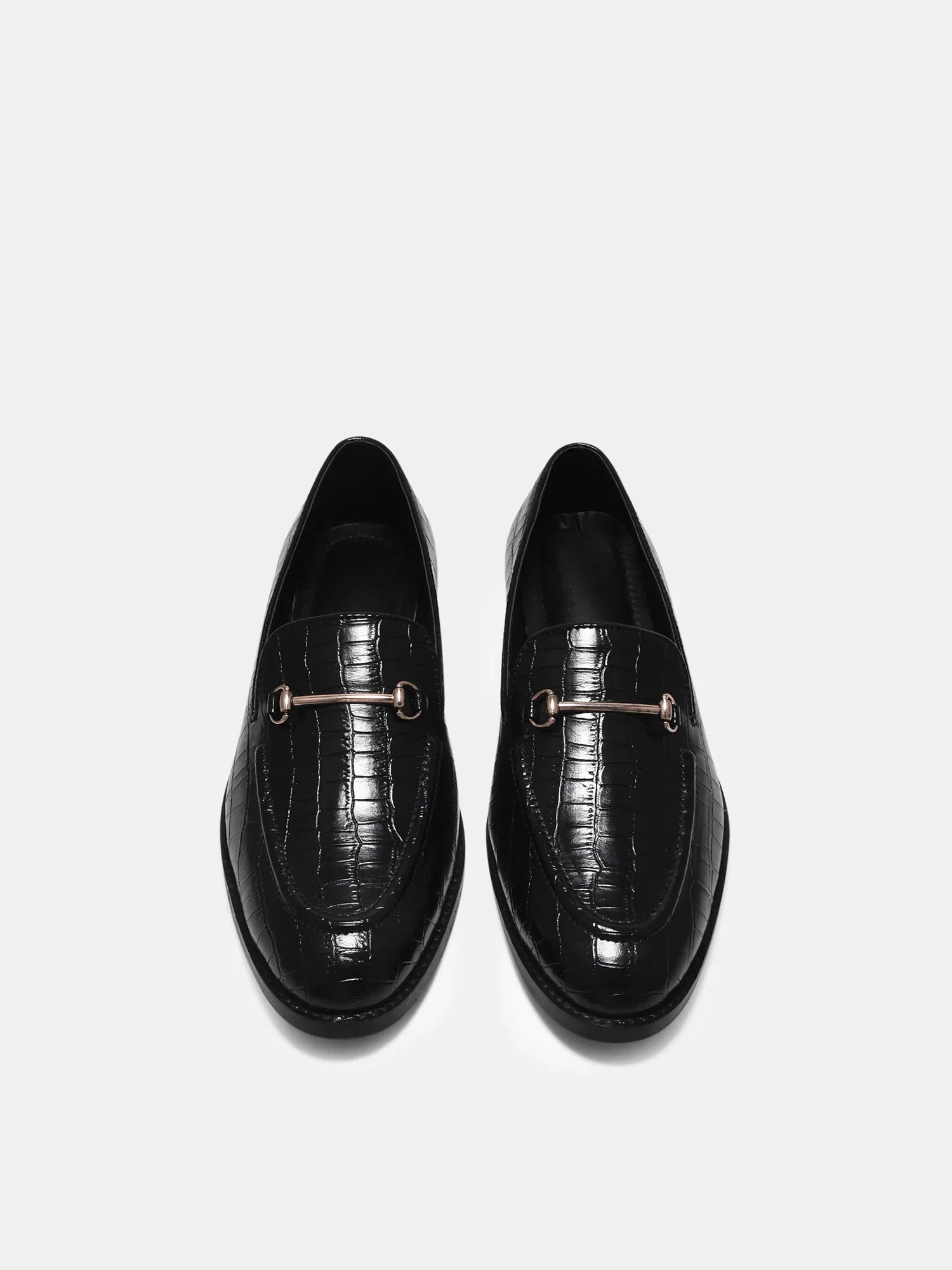 Croco Slip-ons in Black - Premium men’s loafers in a crocodile leather pattern, perfect for a sophisticated and timeless style.