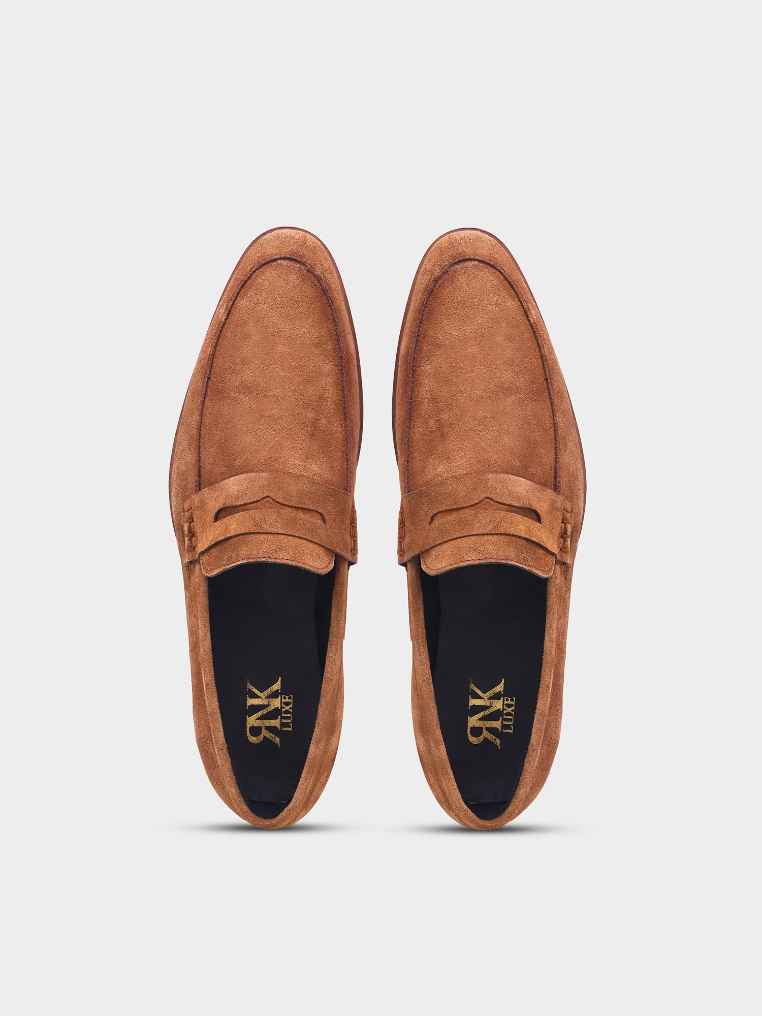 RNK CAMELLO – Premium Tan Suede Penny Loafers for Men