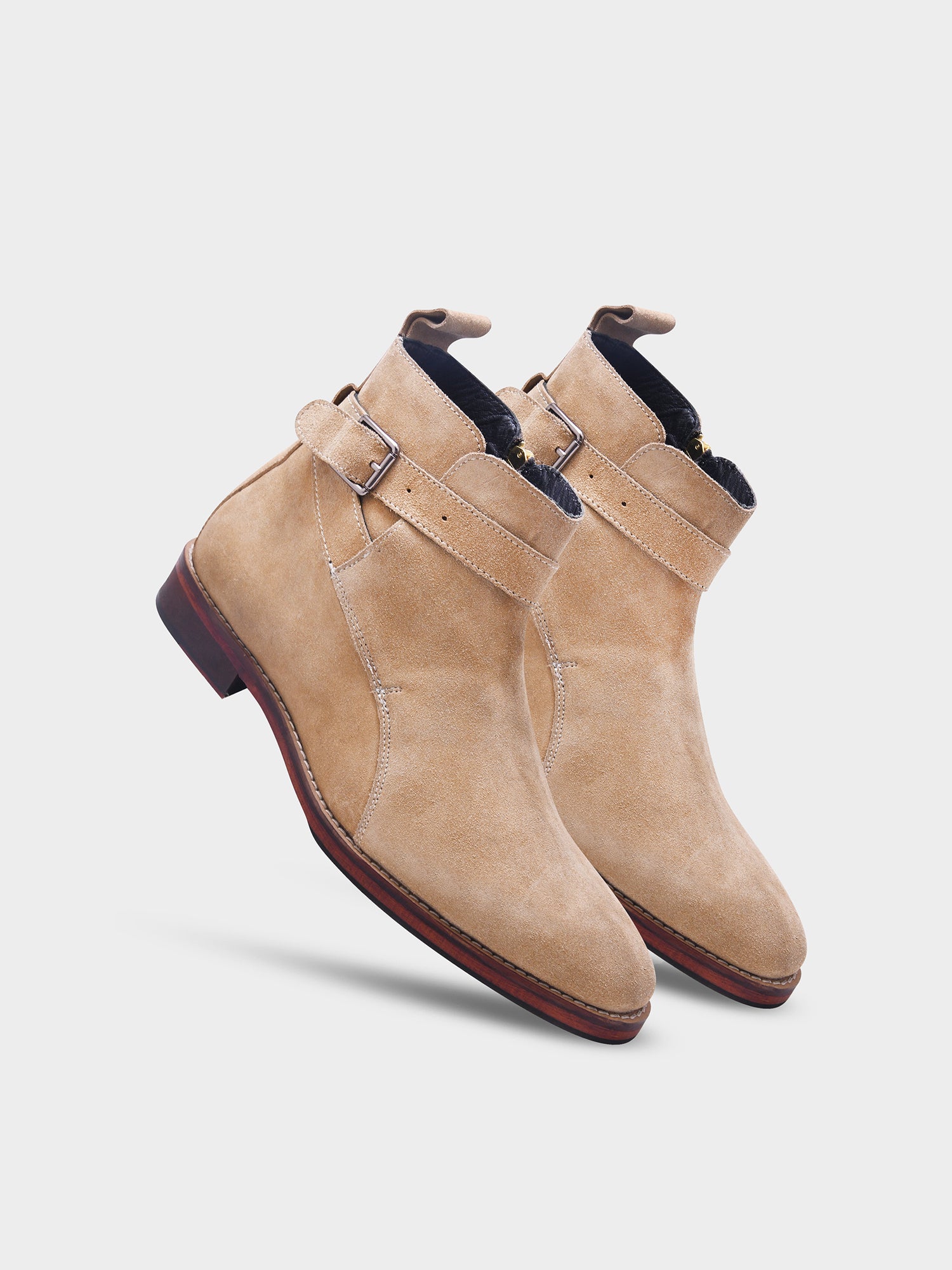 RNK DUNE SAND – Premium Light Beige Suede Jodhpur Boots for Men