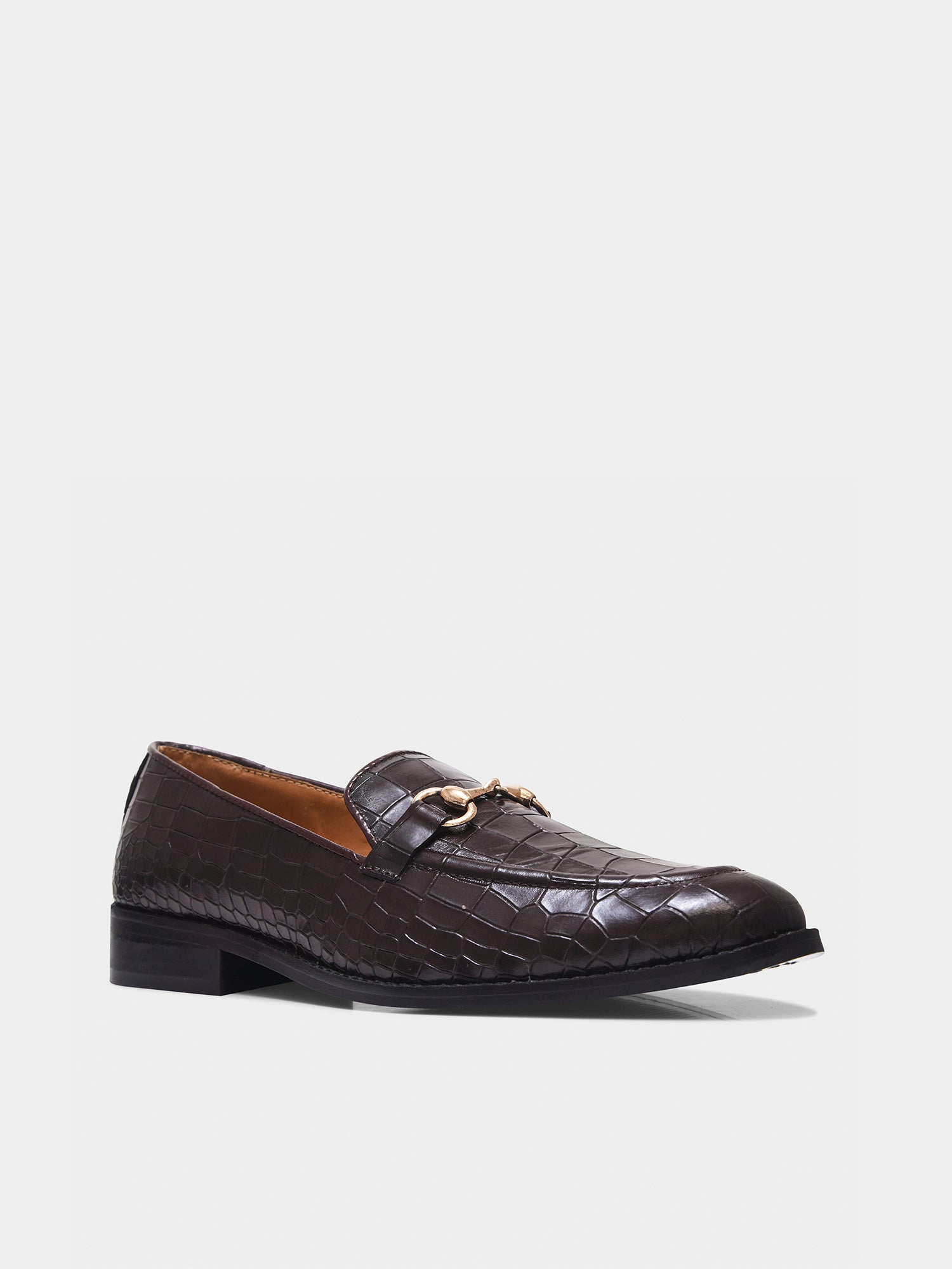 Dark Brown Leather Horsebit Loafers