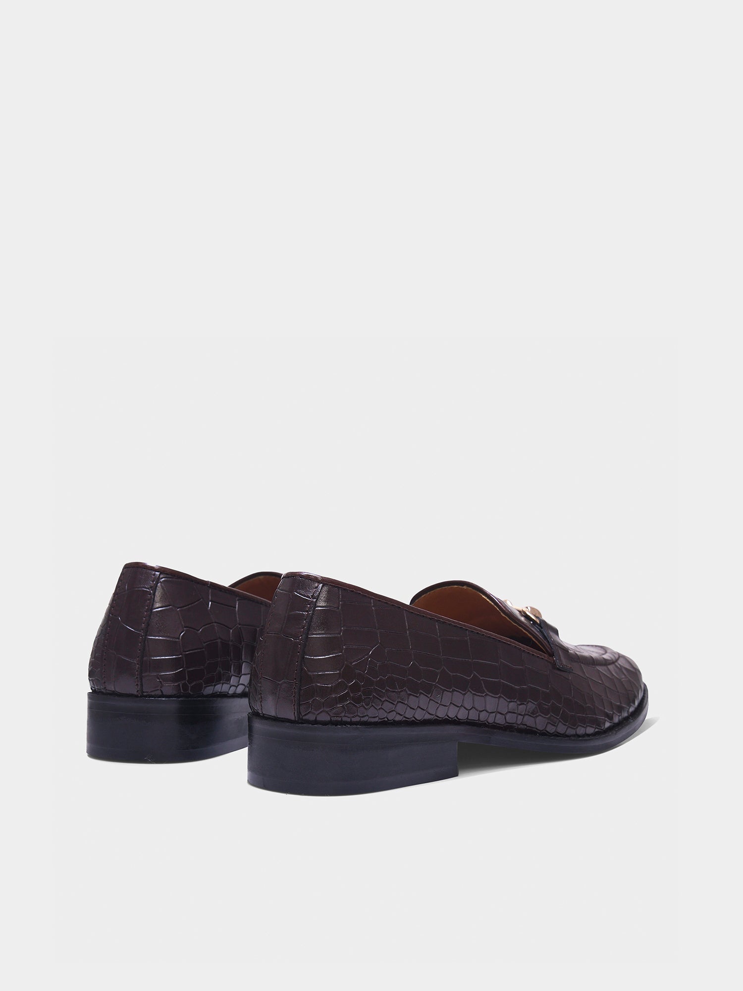 Dark Brown Leather Horsebit Loafers