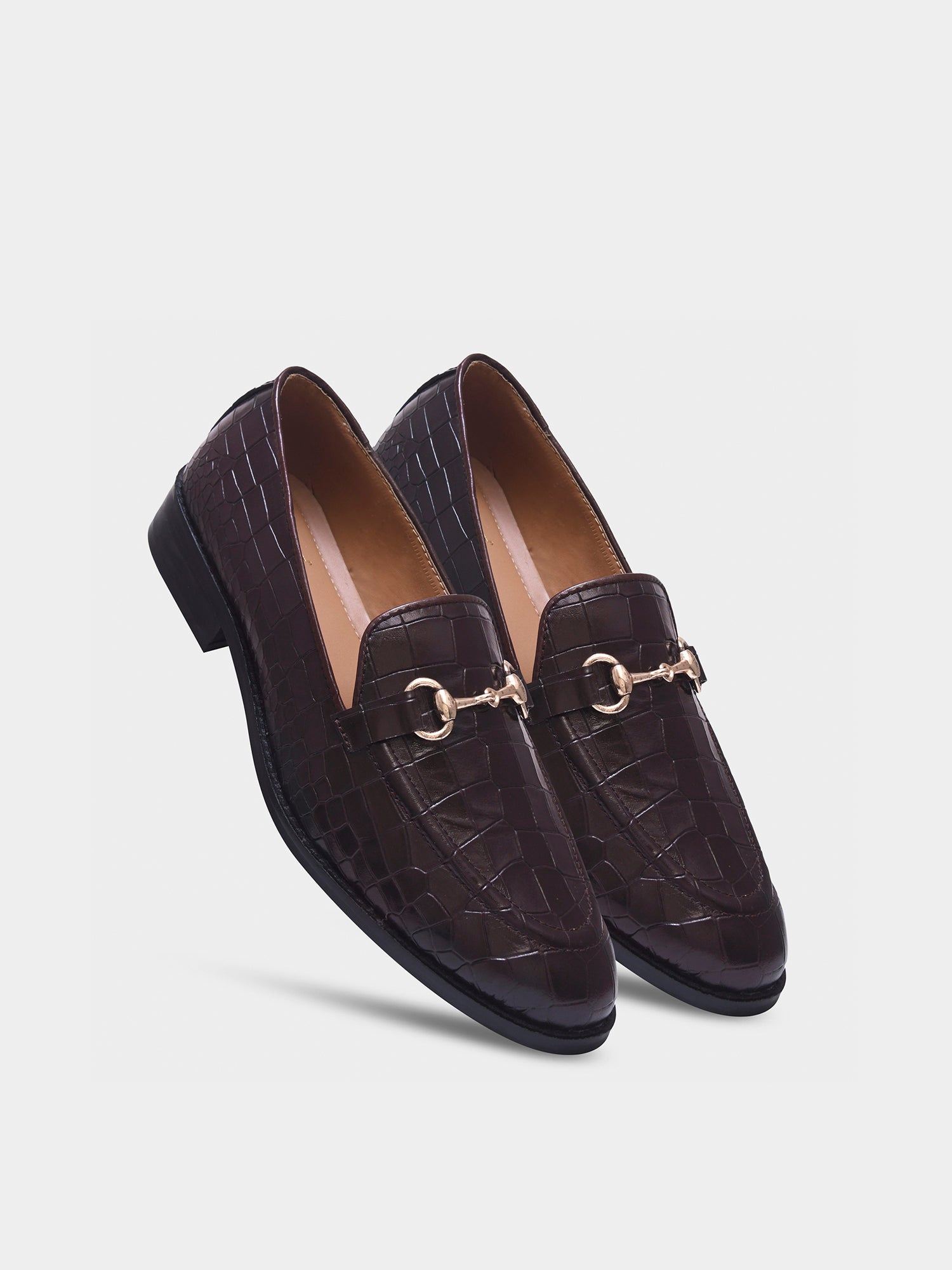 Dark Brown Leather Horsebit Loafers