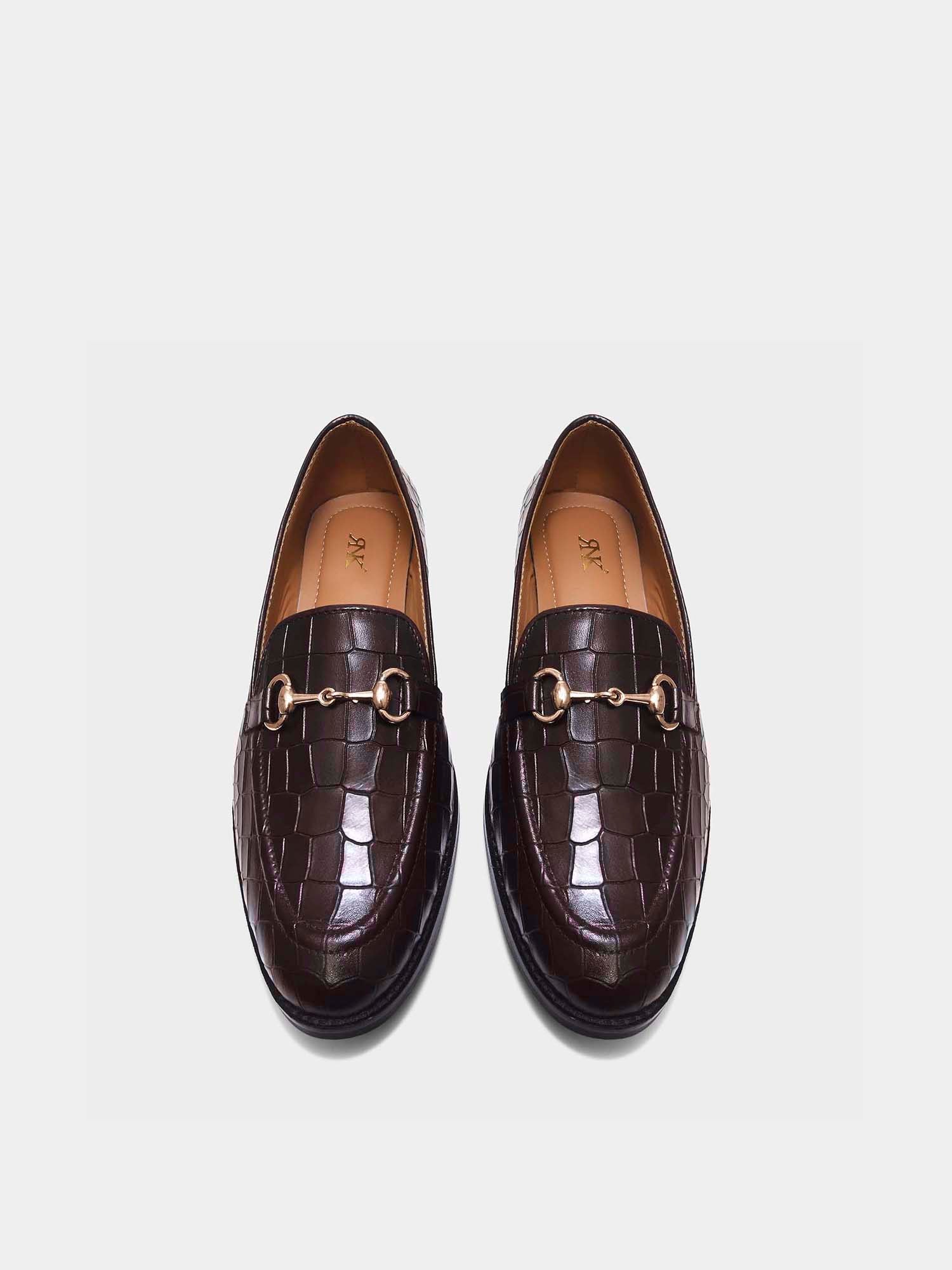 Dark Brown Leather Horsebit Loafers