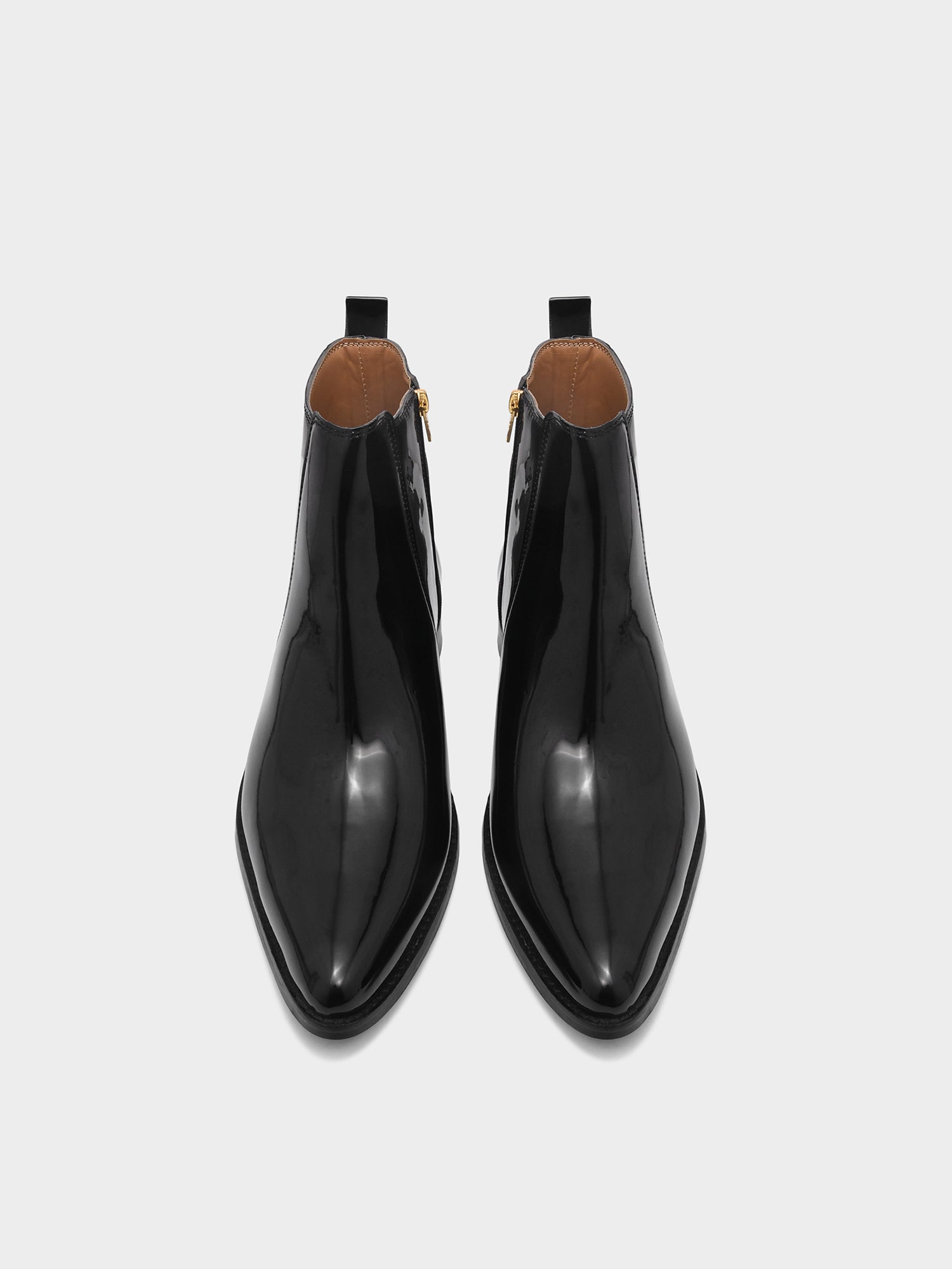 Loki – Pointed Toe Vegan Leather Boot with Side Zip in Jet Black