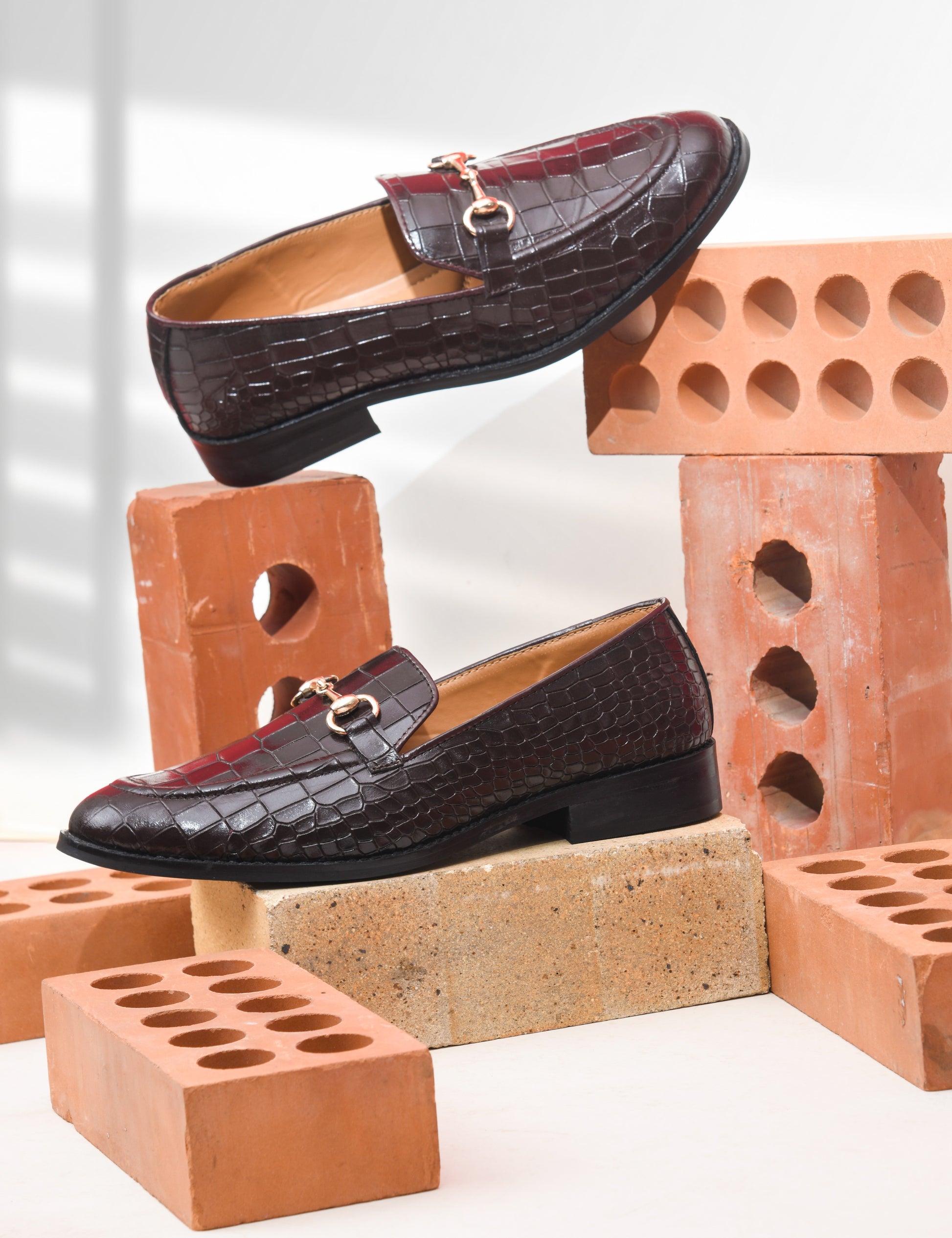 Dark Brown Leather Horsebit Loafers