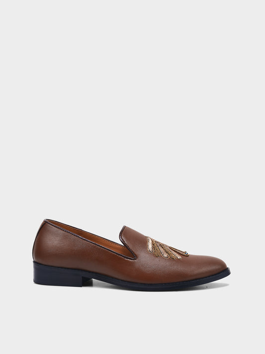 Shahi Zardozi Loafer | Handcrafted Heritage Embroidered Leather Traditional Slip-On for Men