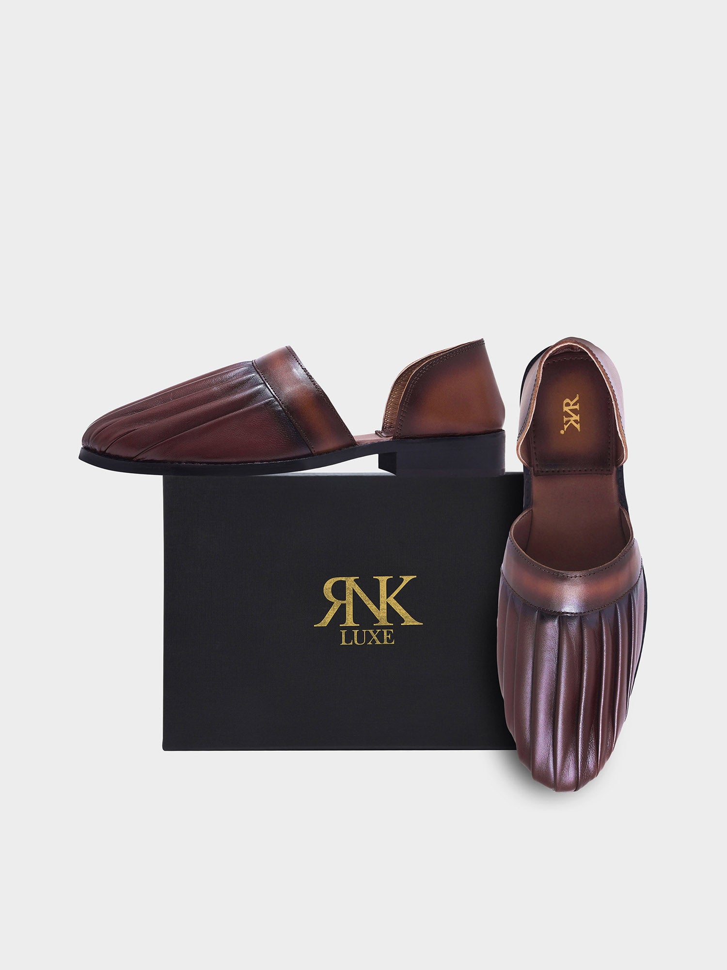 RNK FOLDÉ - Designer Pleated Leather Slip-Ons