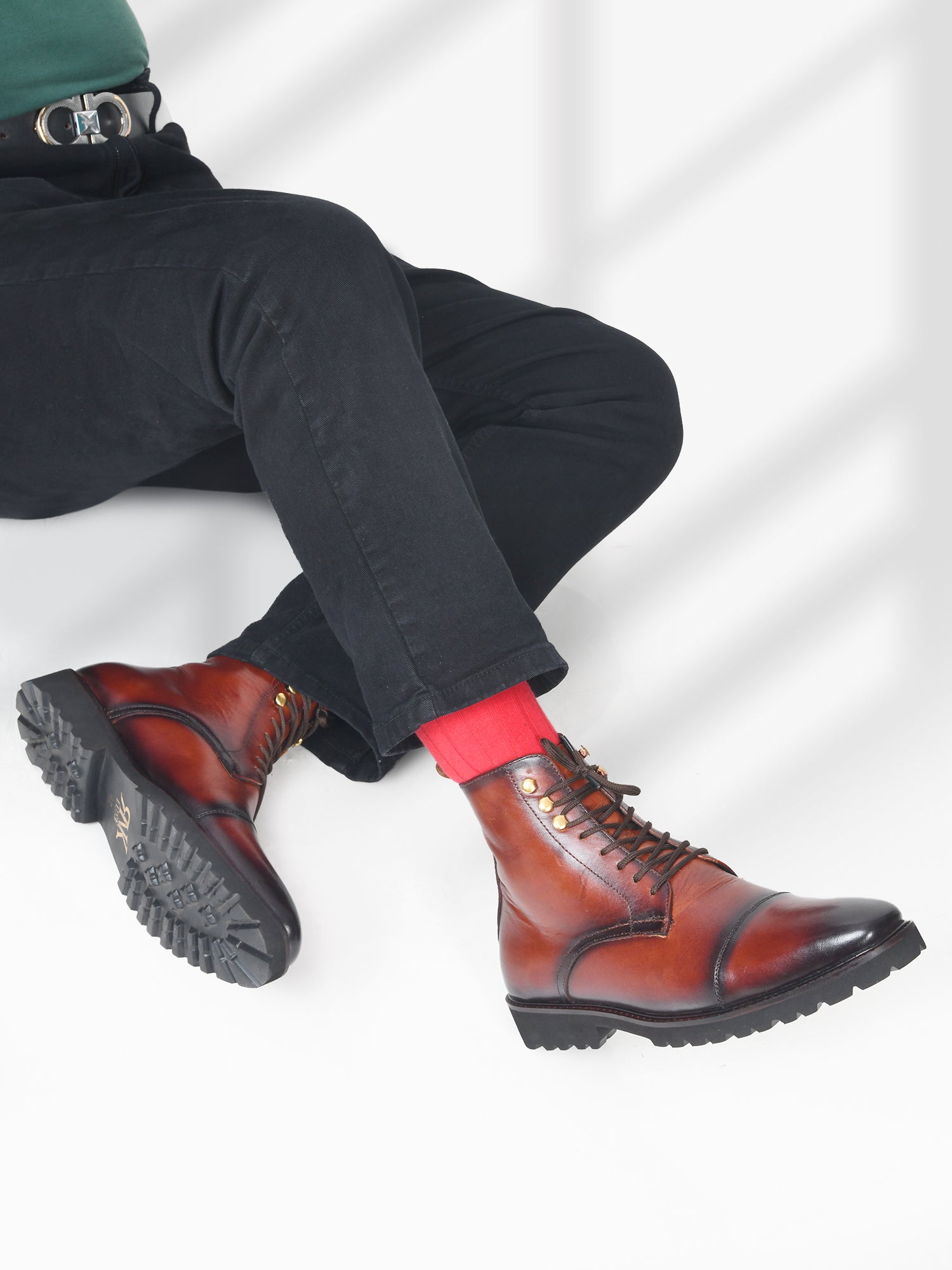 The Combat Boots (Tan) - Premium Handcrafted Military-Inspired Leather Boot