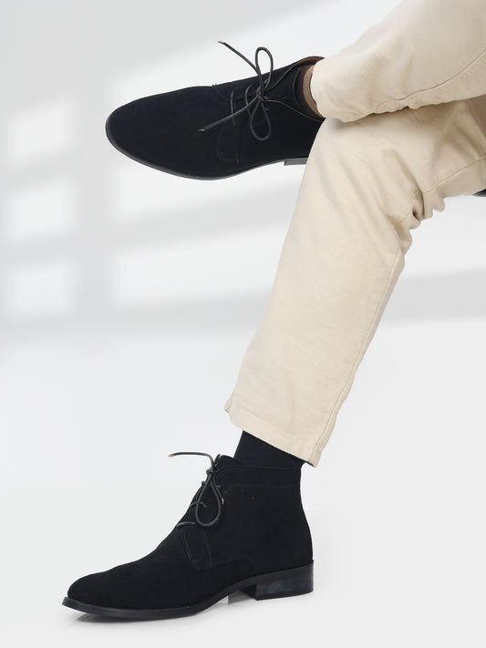 Lorenzo Black - Chukka Boots in Suede Leather