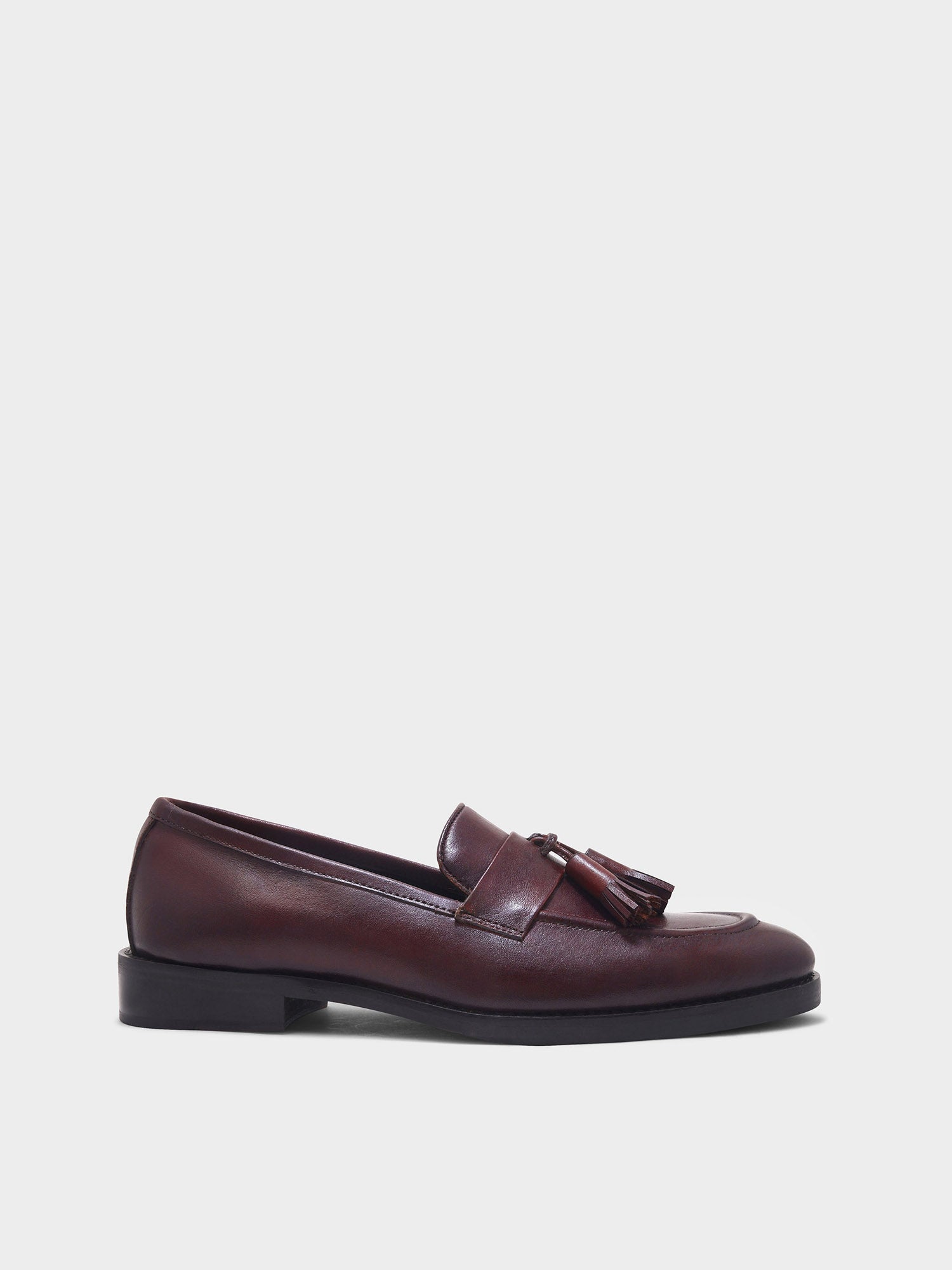 RNK LUMERO – Premium Burgundy Leather Tassel Loafers for Men