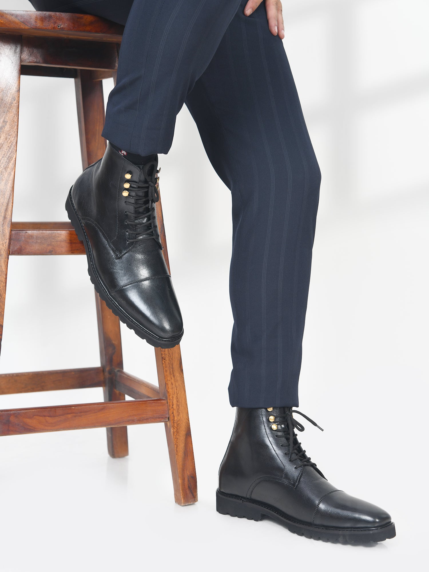 The Combat Boots (Black) - Premium Handcrafted Military-Inspired Leather Boot