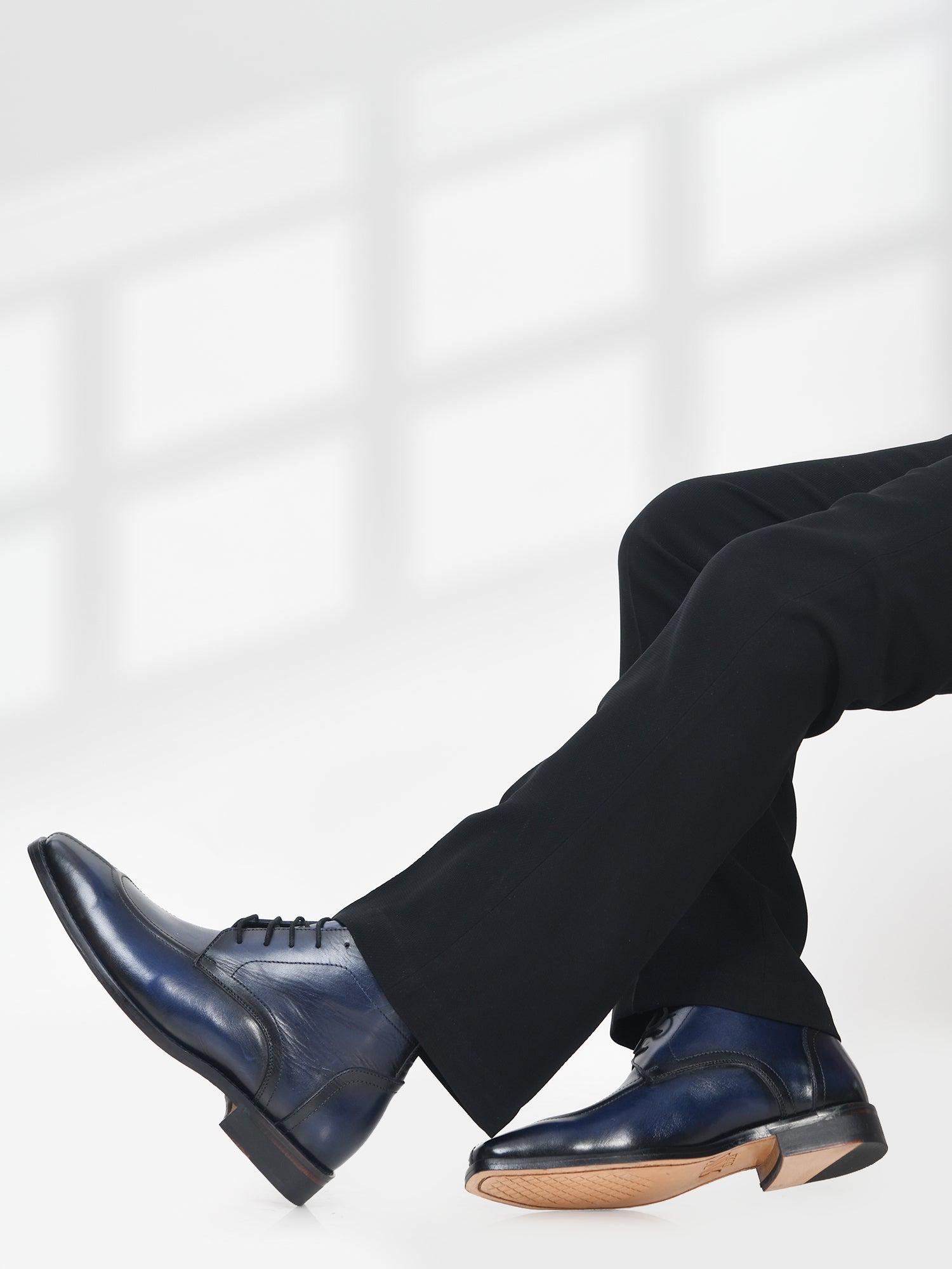 RNK Vesper Blue Boot | Premium Men’s Sleek Lace-Up Derby Ankle Boots