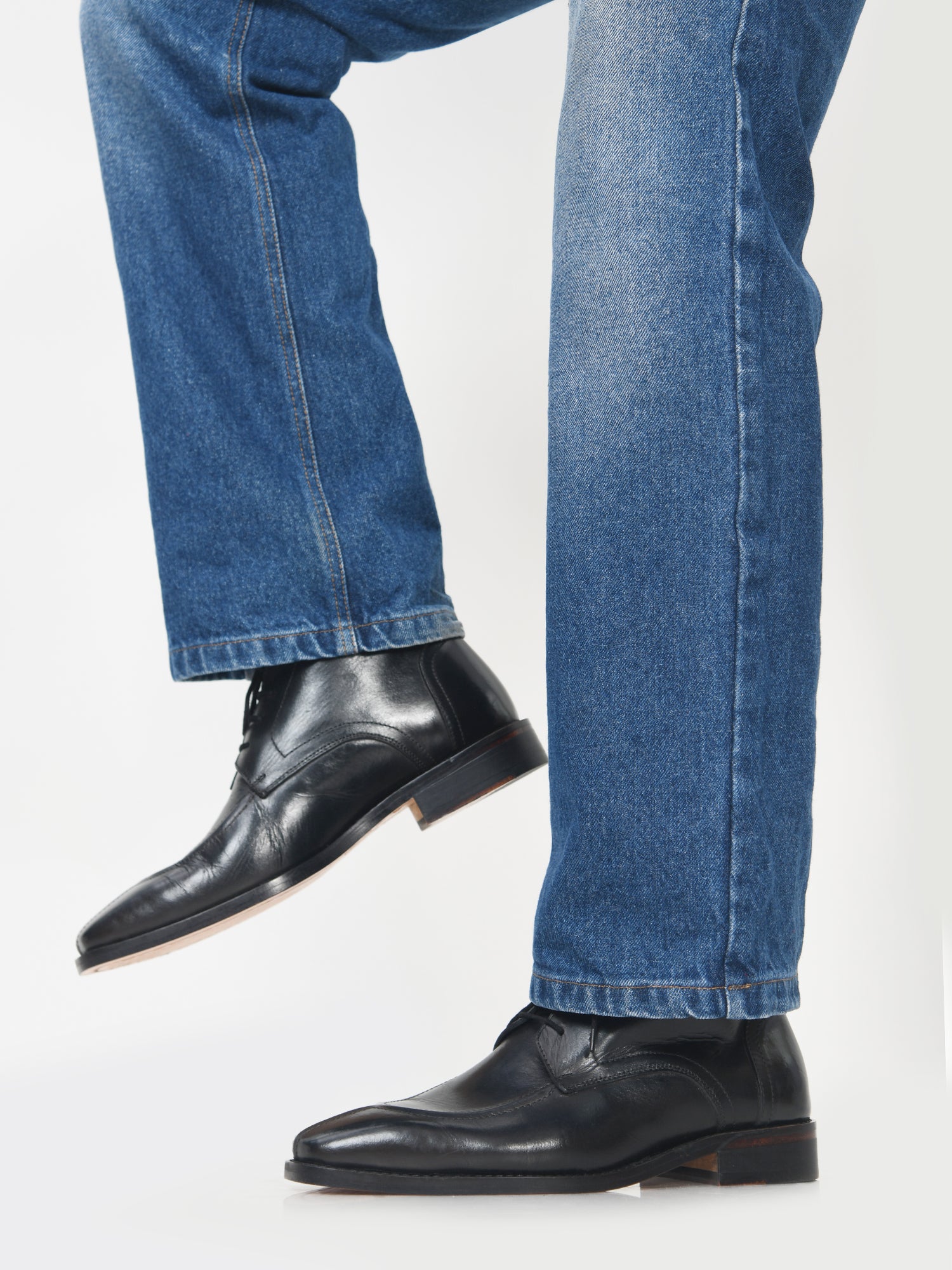 RNK Vesper Black Boot | Premium Men’s Sleek Lace-Up Derby Ankle Boots