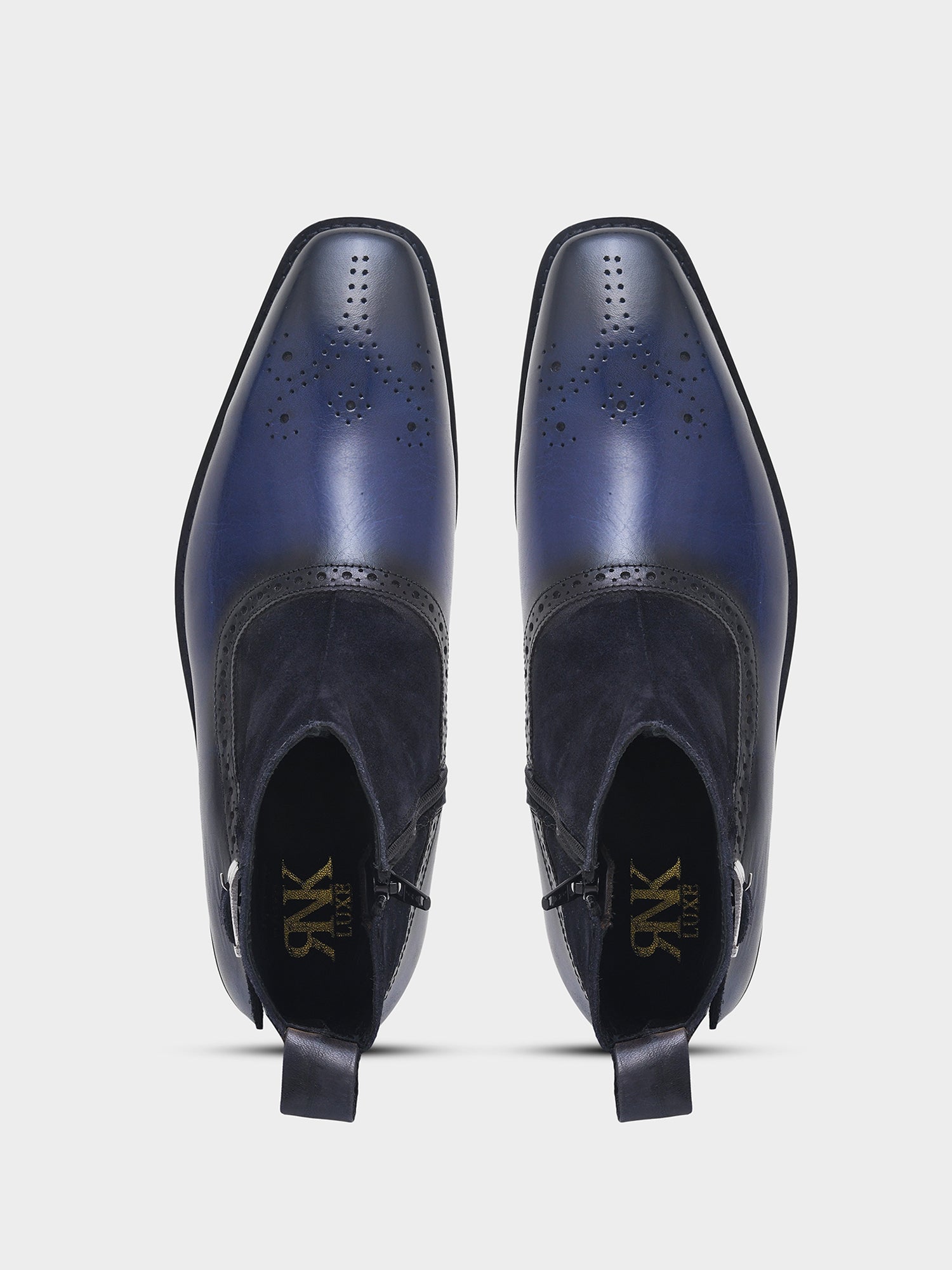 Eclipse (Navy Blue) - Handcrafted Dual Tone Jodhpur Boots | RNK LUXE