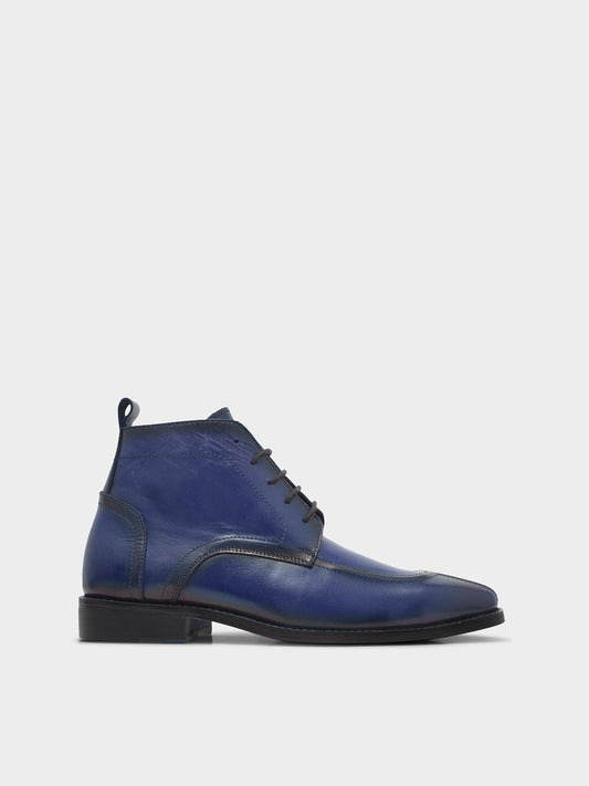 RNK Vesper Blue Boot | Premium Men’s Sleek Lace-Up Derby Ankle Boots
