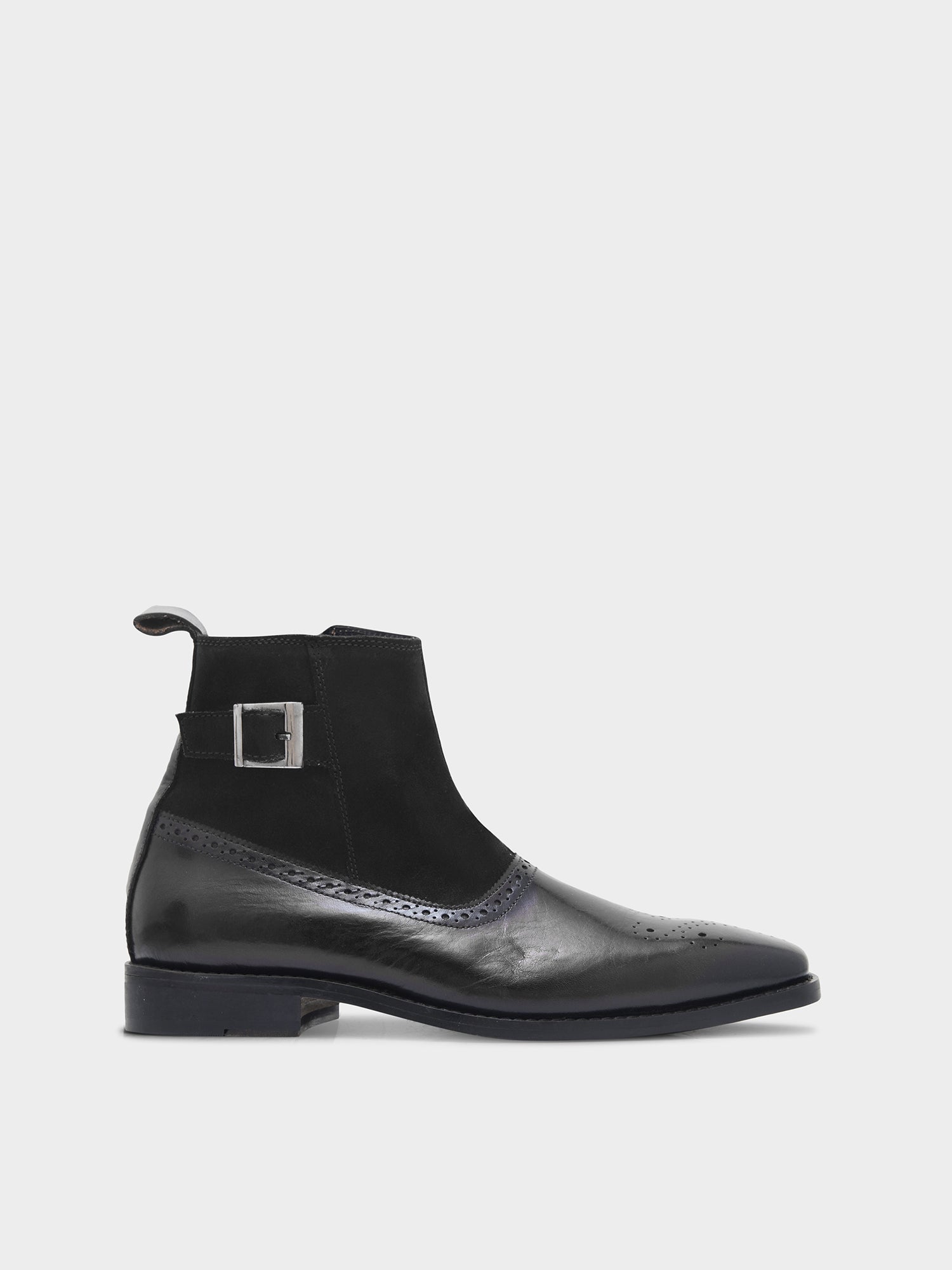 Eclipse (Black) - Handcrafted Dual Tone Jodhpur Boots | RNK LUXE