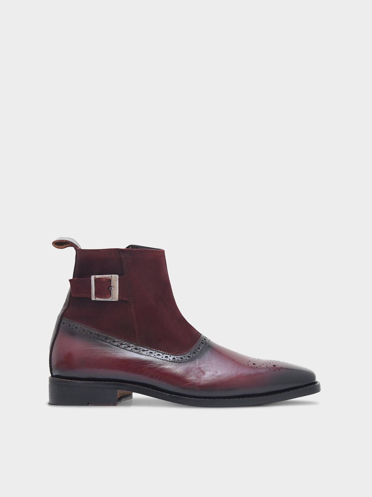 Eclipse (Deep Oxblood) - Handcrafted Dual Tone Jodhpur Boots | RNK LUXE
