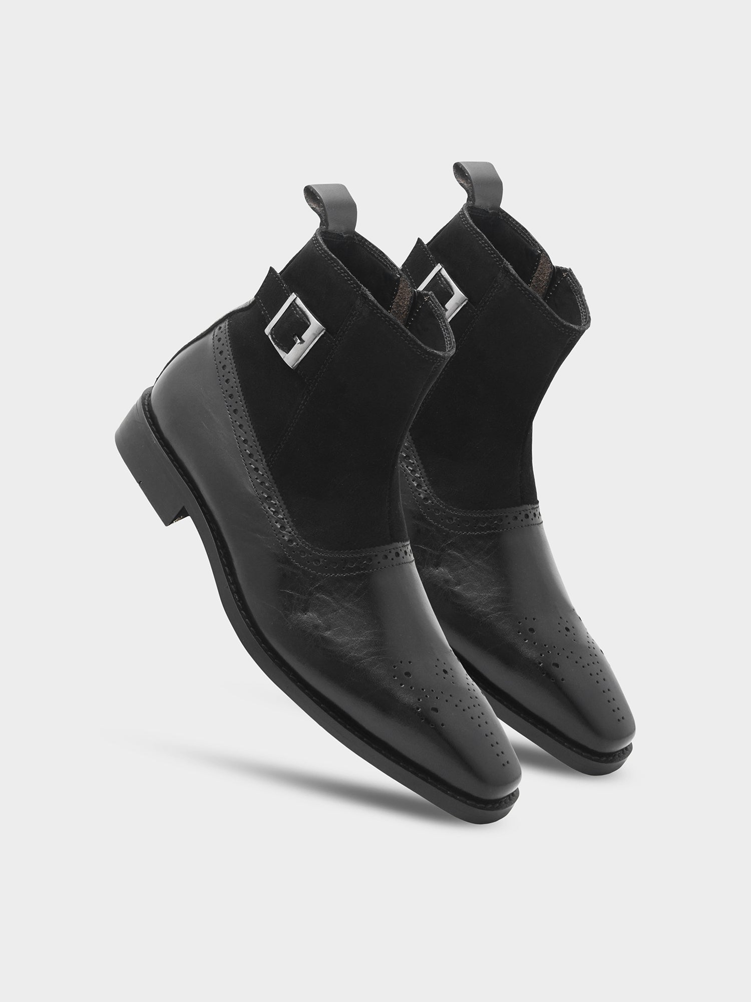 Eclipse (Black) - Handcrafted Dual Tone Jodhpur Boots | RNK LUXE