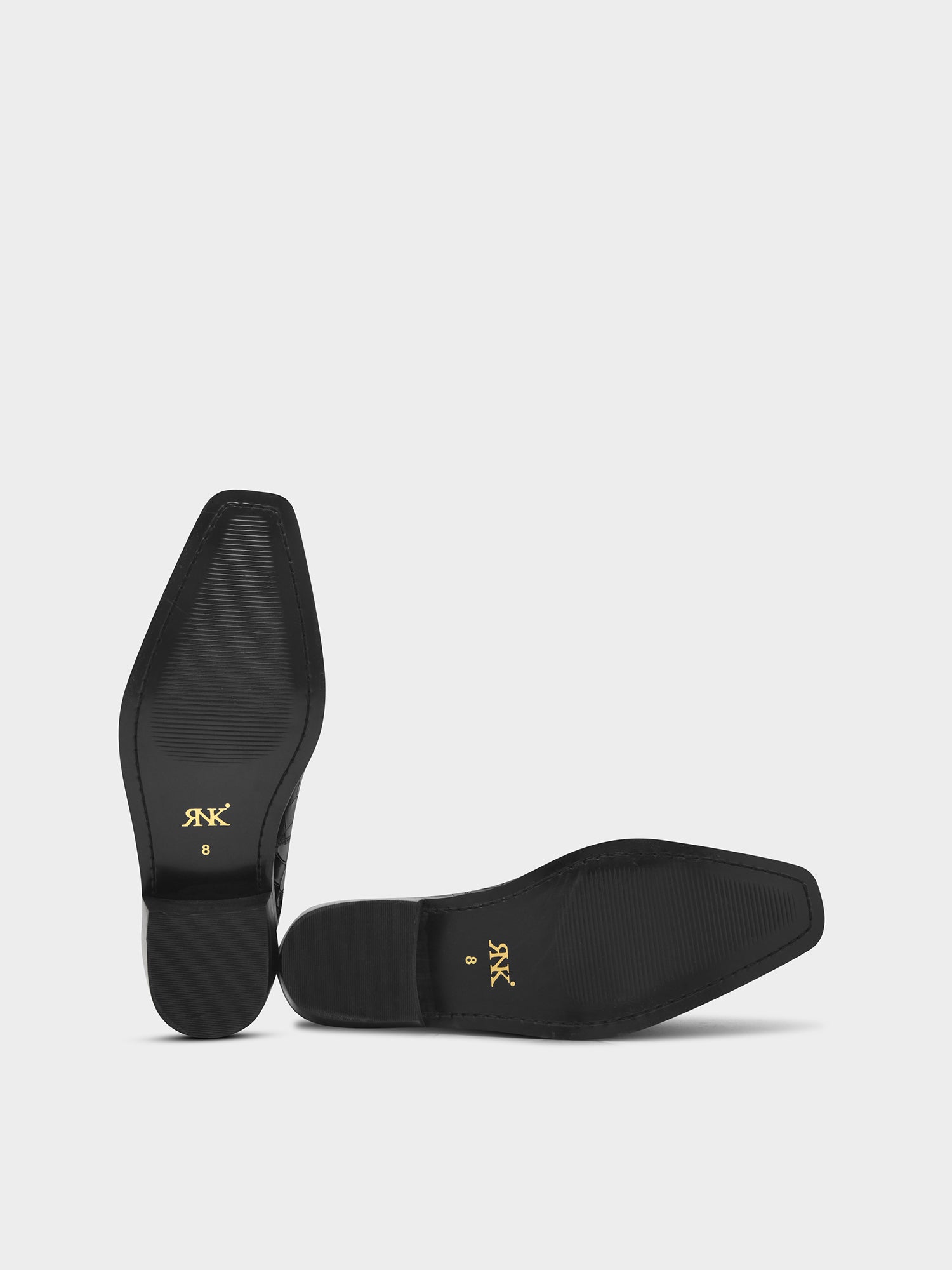 Leonardo Black - Men's Croco Textured Leather Side Zip Boots (Cuban Heel)