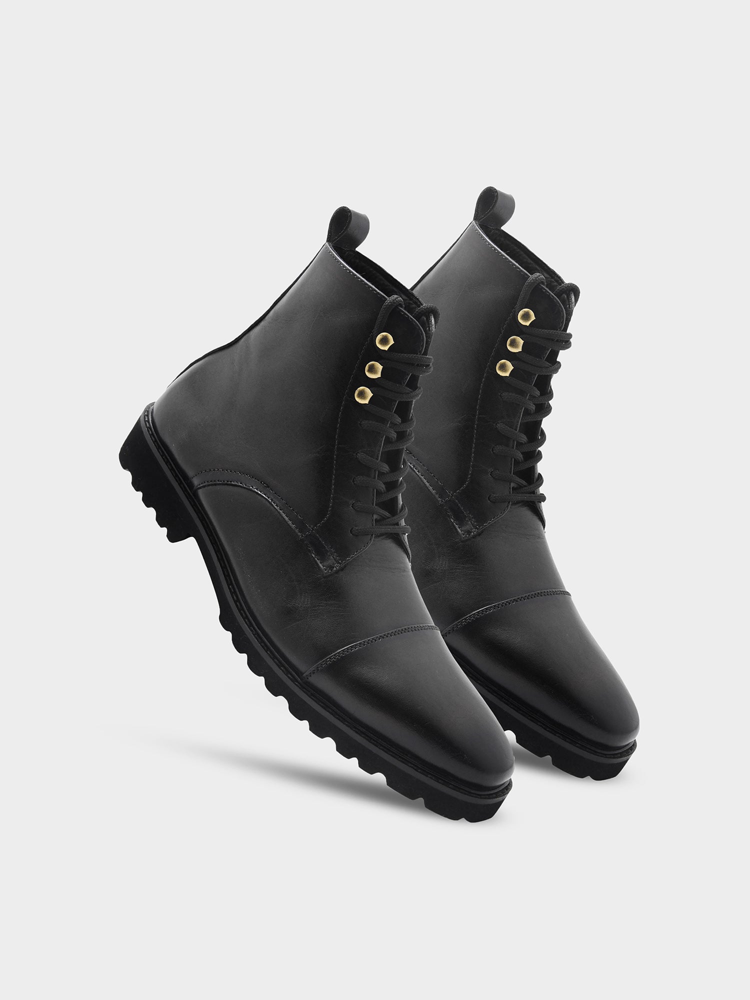 The Combat Boots (Black) - Premium Handcrafted Military-Inspired Leather Boot