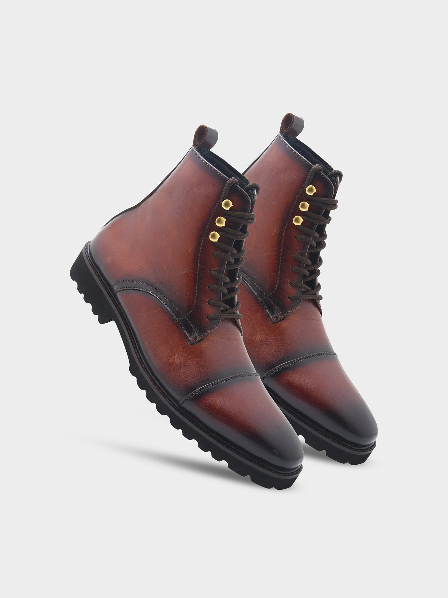 The Combat Boots (Tan) - Premium Handcrafted Military-Inspired Leather Boot