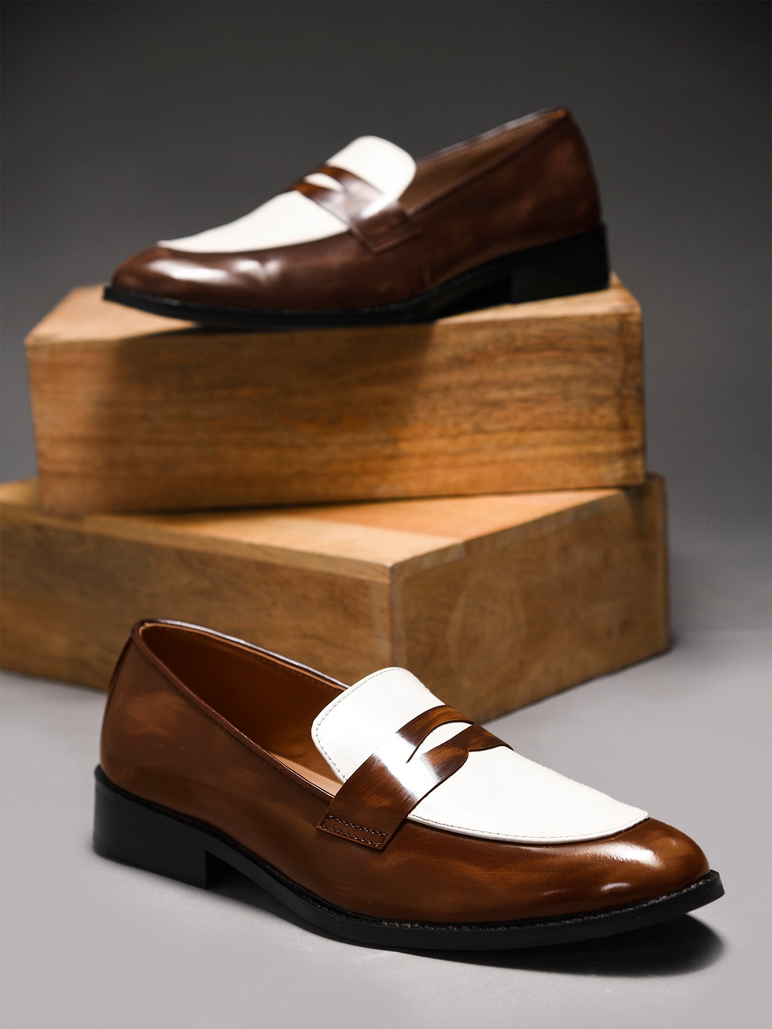 Classic Two-Tone Penny Loafers