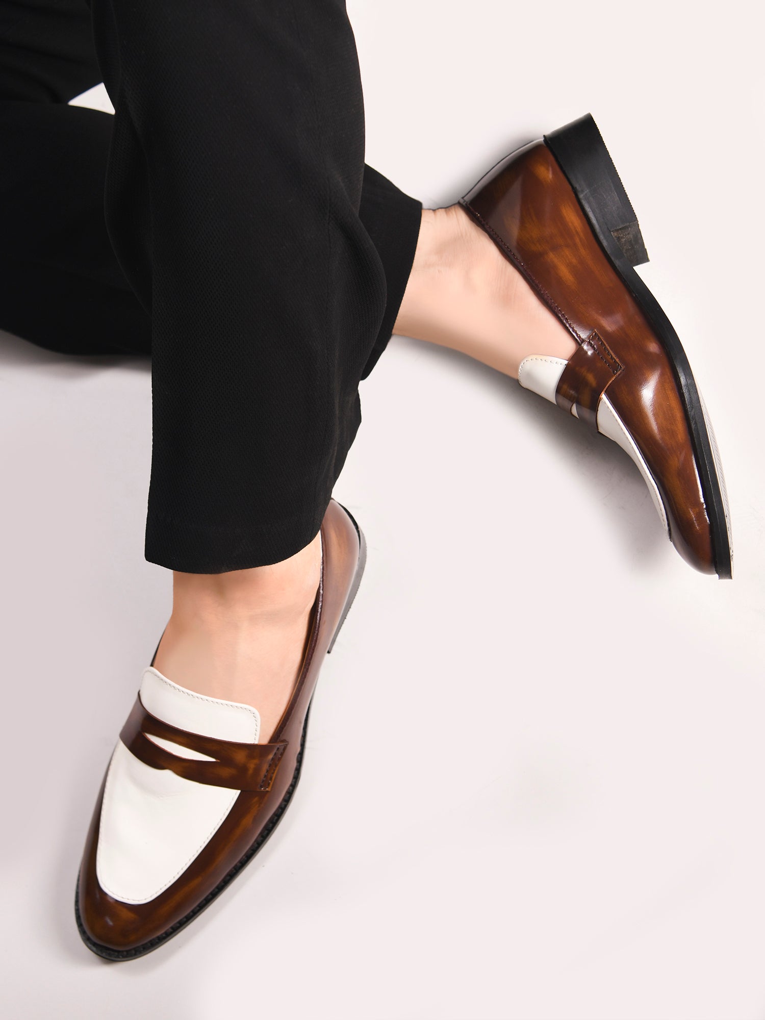 Classic Two-Tone Penny Loafers