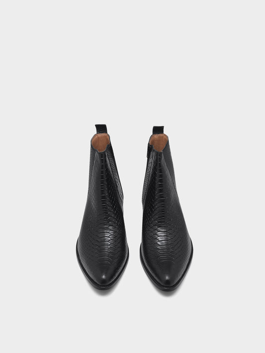 "Luxury black crocodile-embossed Chelsea boots for men - Venom Croco by RNK Luxe